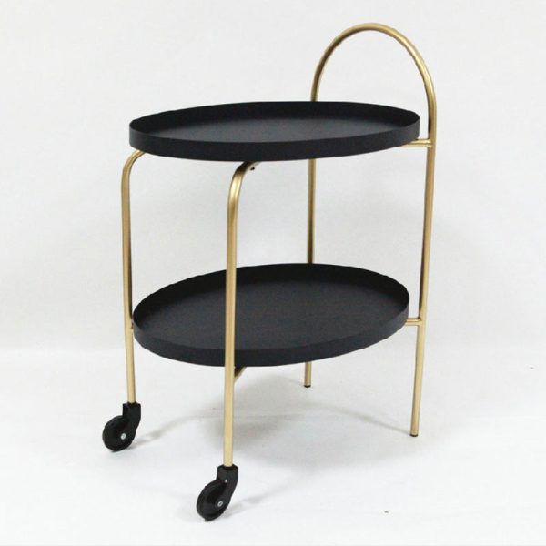 Contemporary Scandinavian Oval Tabletop Iron Metal Side Table 2-Tier For Living Room - Image 11