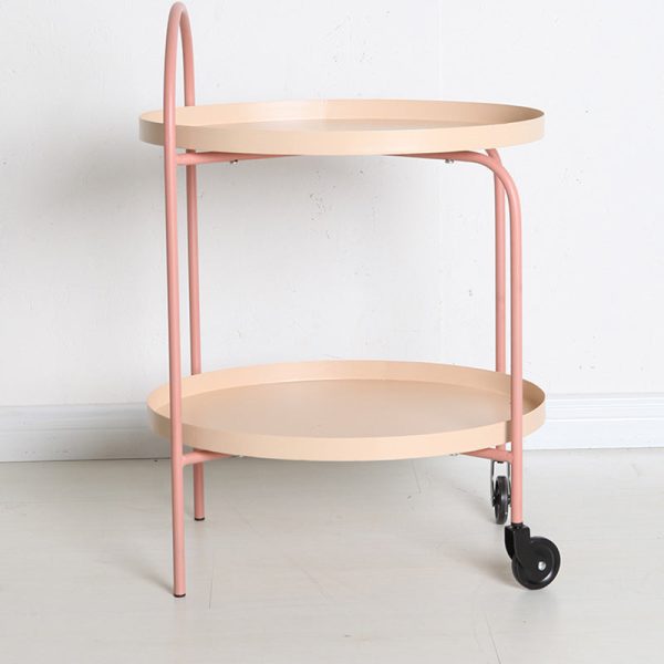 Contemporary Scandinavian Oval Tabletop Iron Metal Side Table 2-Tier For Living Room - Image 9