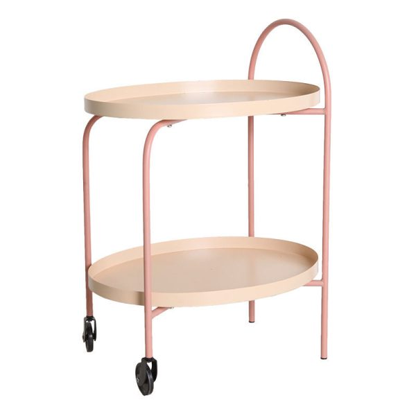 Contemporary Scandinavian Oval Tabletop Iron Metal Side Table 2-Tier For Living Room - Image 12