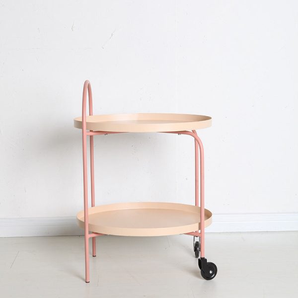 Contemporary Scandinavian Oval Tabletop Iron Metal Side Table 2-Tier For Living Room - Image 2
