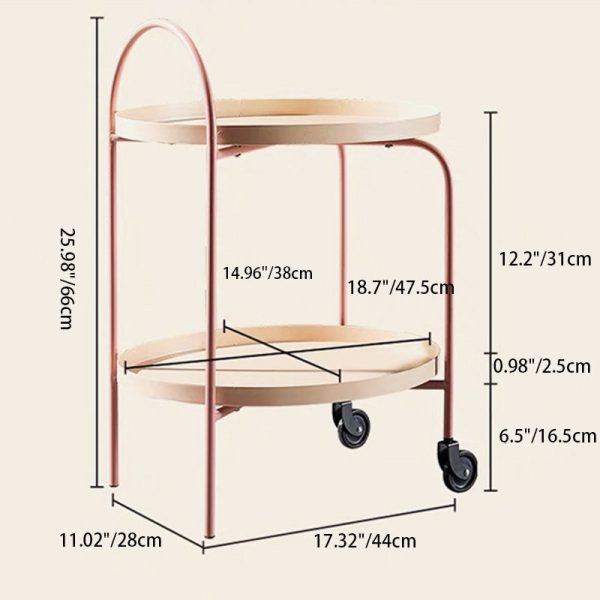 Contemporary Scandinavian Oval Tabletop Iron Metal Side Table 2-Tier For Living Room - Image 4