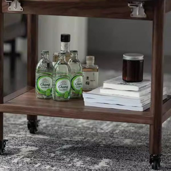 Modern Minimalist Oval Tabletop Solid Wood Metal Glass Side Table 1-Drawer For Living Room - Image 8
