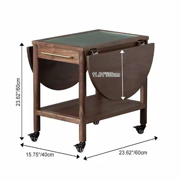 Modern Minimalist Oval Tabletop Solid Wood Metal Glass Side Table 1-Drawer For Living Room - Image 4