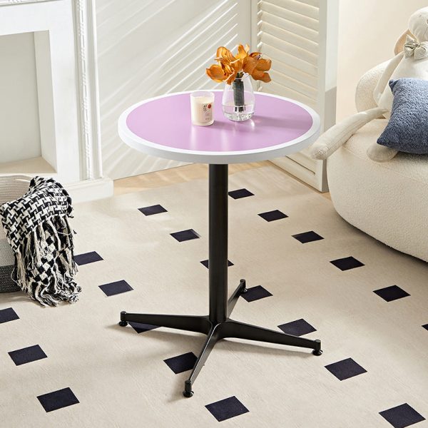 Modern Minimalist Round Table Top Lacquered Metal Coffee Table 4-Leg For Living Room - Image 16