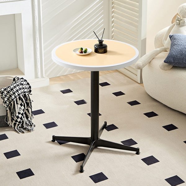 Modern Minimalist Round Table Top Lacquered Metal Coffee Table 4-Leg For Living Room - Image 17