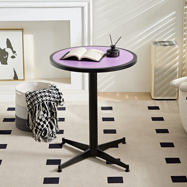 Modern Minimalist Round Table Top Lacquered Metal Coffee Table 4-Leg For Living Room - Image 18