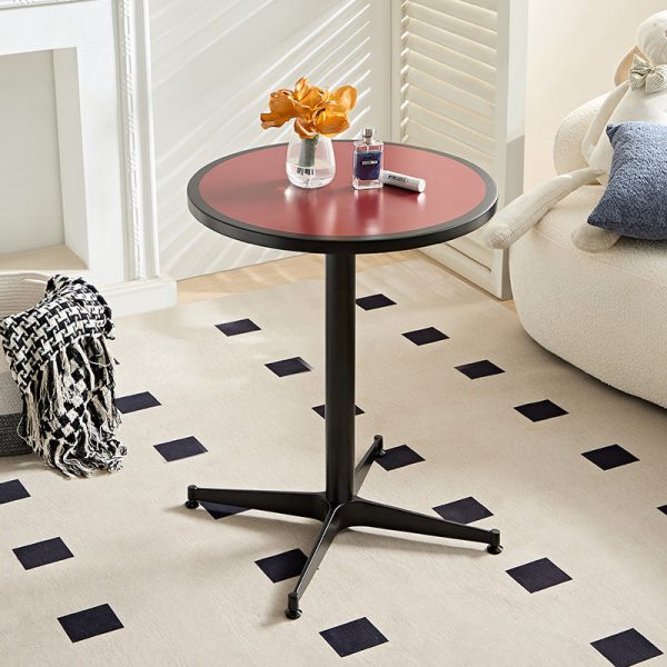 Modern Minimalist Round Table Top Lacquered Metal Coffee Table 4-Leg For Living Room - Image 20