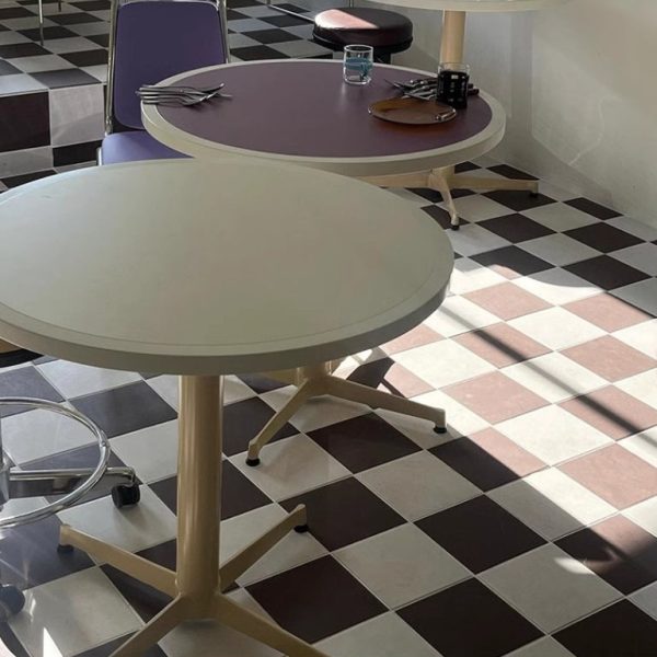 Modern Minimalist Round Table Top Lacquered Metal Coffee Table 4-Leg For Living Room - Image 23