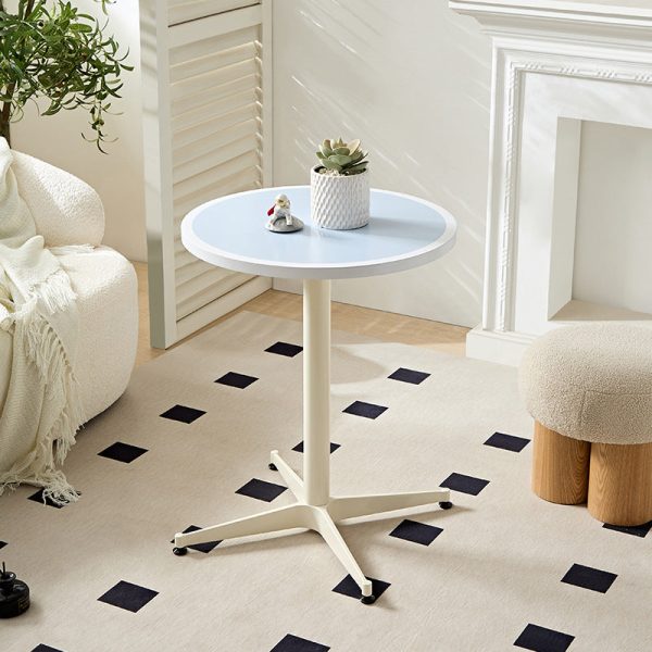 Modern Minimalist Round Table Top Lacquered Metal Coffee Table 4-Leg For Living Room - Image 2