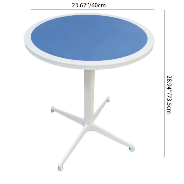 Modern Minimalist Round Table Top Lacquered Metal Coffee Table 4-Leg For Living Room - Image 4