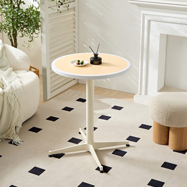 Modern Minimalist Round Table Top Lacquered Metal Coffee Table 4-Leg For Living Room - Image 10