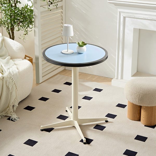 Modern Minimalist Round Table Top Lacquered Metal Coffee Table 4-Leg For Living Room - Image 12