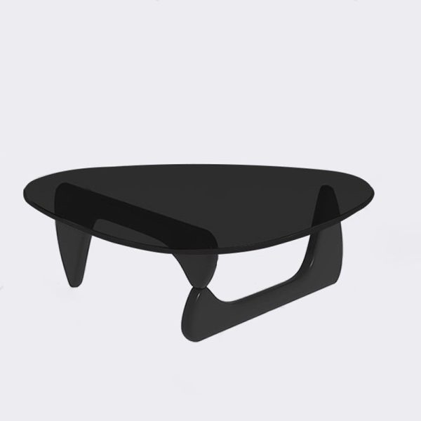 Modern Minimalist Oval Solid Wood Glass Coffee Table 3-Leg For Living Room - Image 18