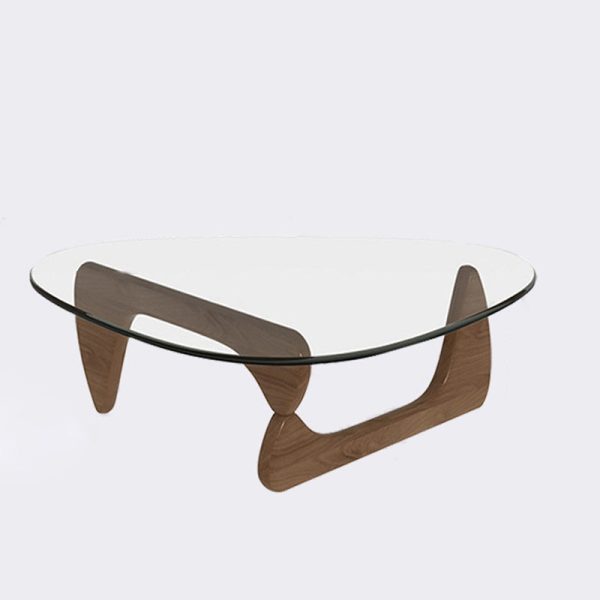 Modern Minimalist Oval Solid Wood Glass Coffee Table 3-Leg For Living Room - Image 19