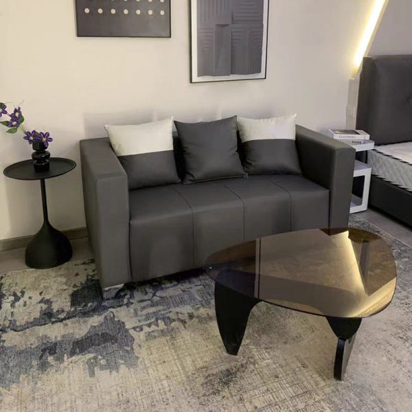 Modern Minimalist Oval Solid Wood Glass Coffee Table 3-Leg For Living Room - Image 7