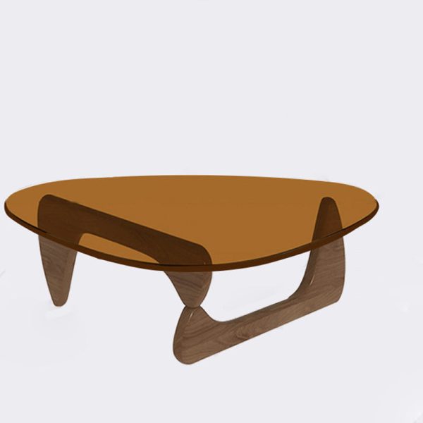 Modern Minimalist Oval Solid Wood Glass Coffee Table 3-Leg For Living Room - Image 14