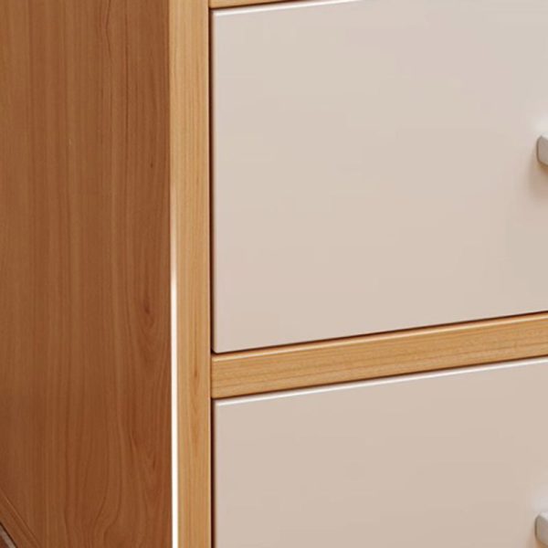 Modern Minimalist Rectangular Solid Wood Panel Nightstand 3-Drawer For Bedroom - Image 5