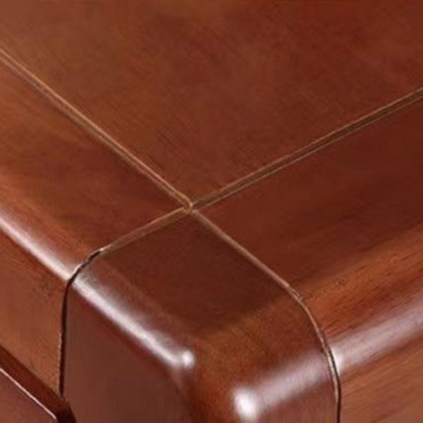 Modern Minimalist Square Solid Wood Slab Nightstand 2-Drawer For Bedroom - Image 7