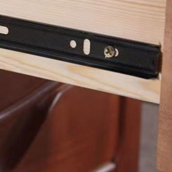Modern Minimalist Square Solid Wood Slab Nightstand 2-Drawer For Bedroom - Image 10