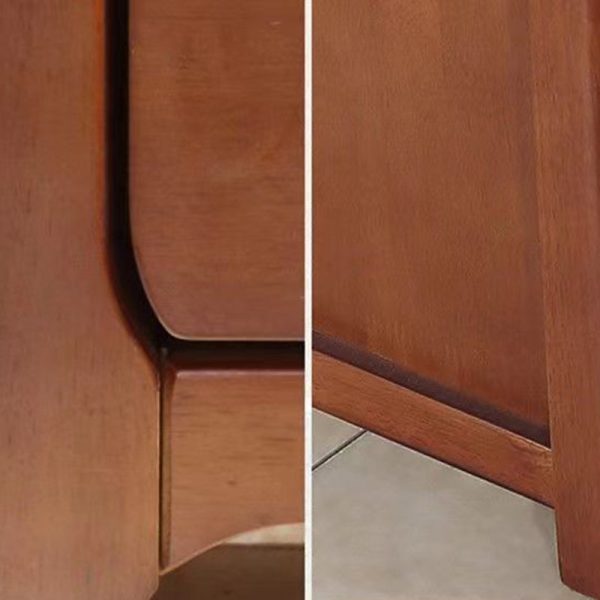 Modern Minimalist Square Solid Wood Slab Nightstand 2-Drawer For Bedroom - Image 11