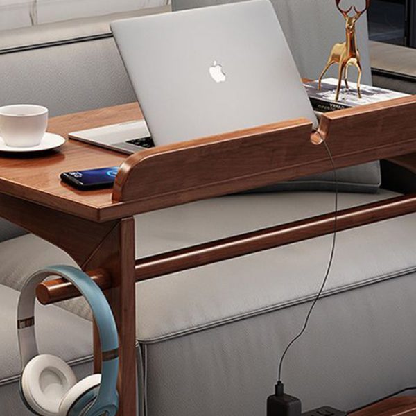 Modern Minimalist Rectangle Solid Wood Desk 2-Leg For Home Office - Image 8