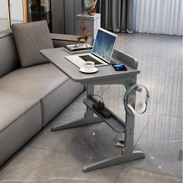 Modern Minimalist Rectangle Solid Wood Desk 2-Leg For Home Office - Image 15