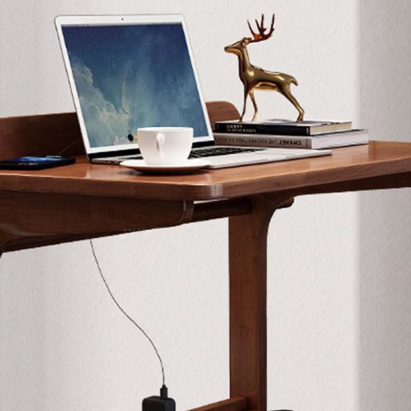Modern Minimalist Rectangle Solid Wood Desk 2-Leg For Home Office - Image 5