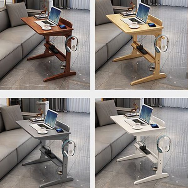 Modern Minimalist Rectangle Solid Wood Desk 2-Leg For Home Office - Image 11