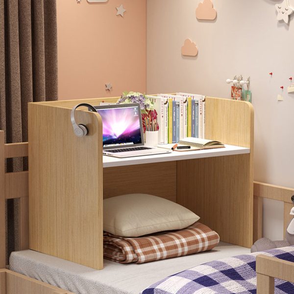 Modern Minimalist Rectangle Solid Wood Desk 1-Shelf For Home Office - Image 3