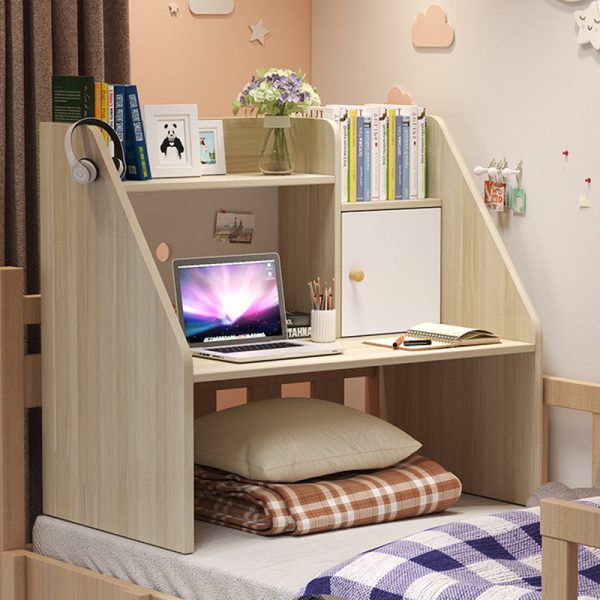 Modern Minimalist Rectangle Solid Wood Desk 1-Shelf For Home Office - Image 15