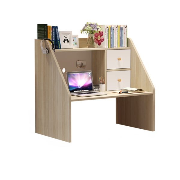 Modern Minimalist Rectangle Solid Wood Desk 1-Shelf For Home Office - Image 16