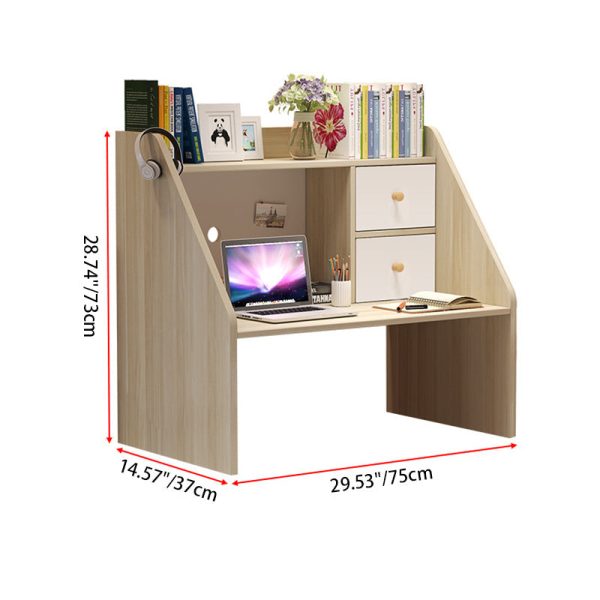 Modern Minimalist Rectangle Solid Wood Desk 1-Shelf For Home Office - Image 4