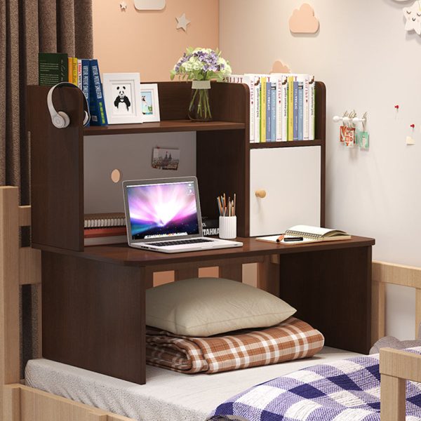 Modern Minimalist Rectangle Solid Wood Desk 1-Shelf For Home Office - Image 7