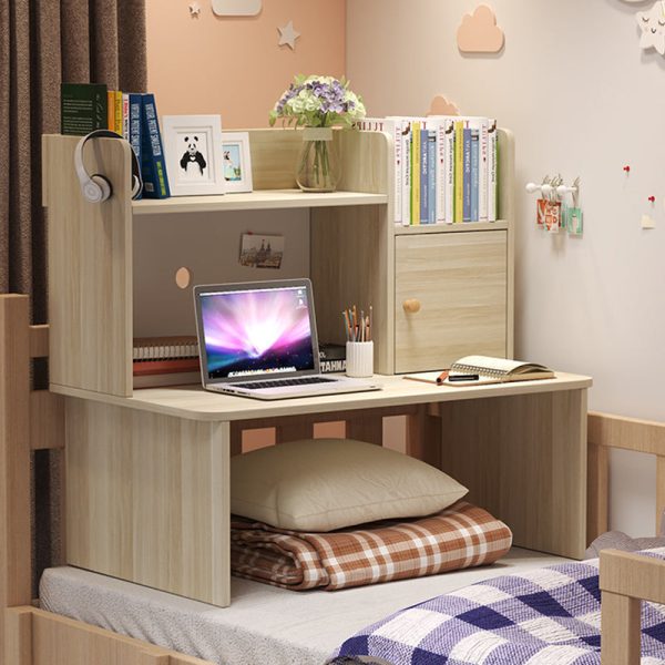 Modern Minimalist Rectangle Solid Wood Desk 1-Shelf For Home Office - Image 8