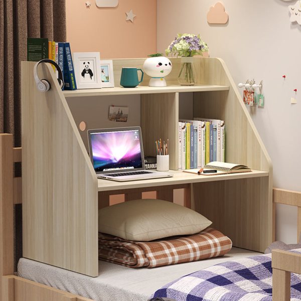Modern Minimalist Rectangle Solid Wood Desk 1-Shelf For Home Office - Image 12