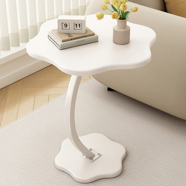 Modern Minimalist Hexagonal Plate Carbon Steel Side Table 1-Leg For Living Room - Image 12