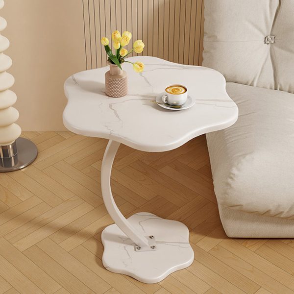 Modern Minimalist Hexagonal Plate Carbon Steel Side Table 1-Leg For Living Room - Image 14