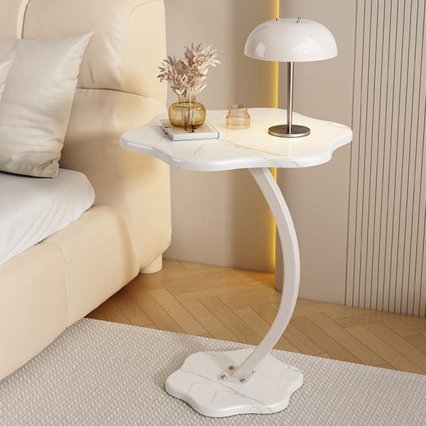 Modern Minimalist Hexagonal Plate Carbon Steel Side Table 1-Leg For Living Room - Image 15