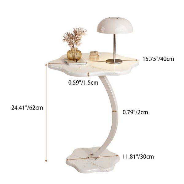 Modern Minimalist Hexagonal Plate Carbon Steel Side Table 1-Leg For Living Room - Image 4