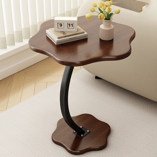 Modern Minimalist Hexagonal Plate Carbon Steel Side Table 1-Leg For Living Room - Image 17