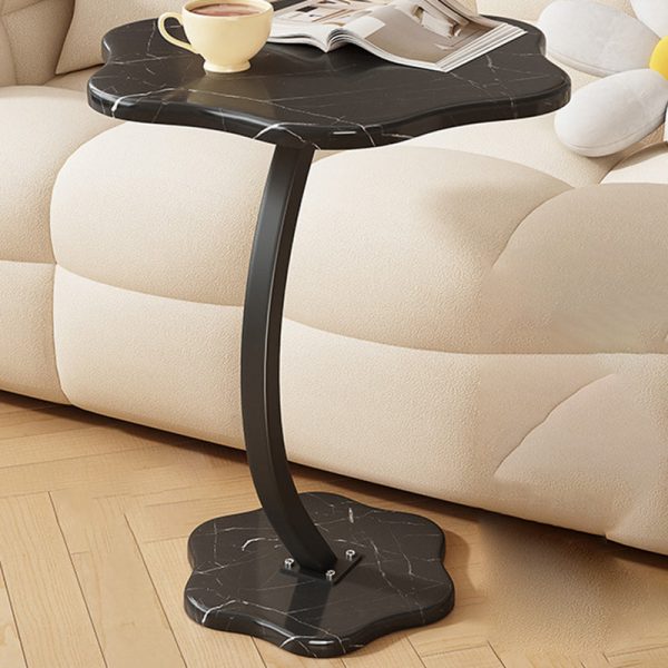 Modern Minimalist Hexagonal Plate Carbon Steel Side Table 1-Leg For Living Room - Image 16