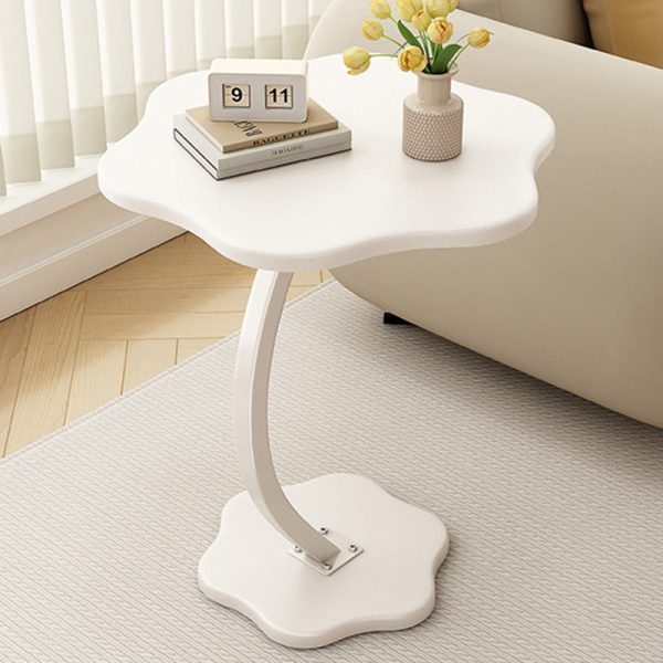 Modern Minimalist Hexagonal Plate Carbon Steel Side Table 1-Leg For Living Room - Image 13