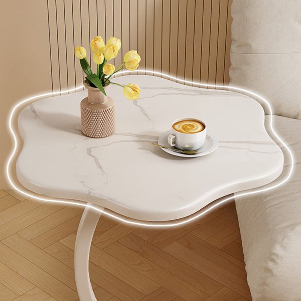 Modern Minimalist Hexagonal Plate Carbon Steel Side Table 1-Leg For Living Room - Image 6