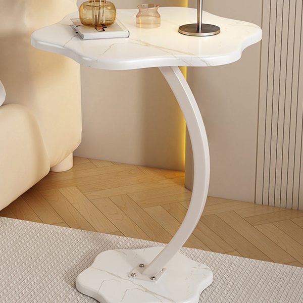 Modern Minimalist Hexagonal Plate Carbon Steel Side Table 1-Leg For Living Room - Image 11