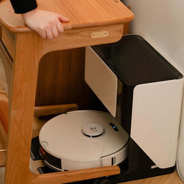 Modern Minimalist Square Cherry Wood Side Table 1-Shelf For Living Room - Image 14