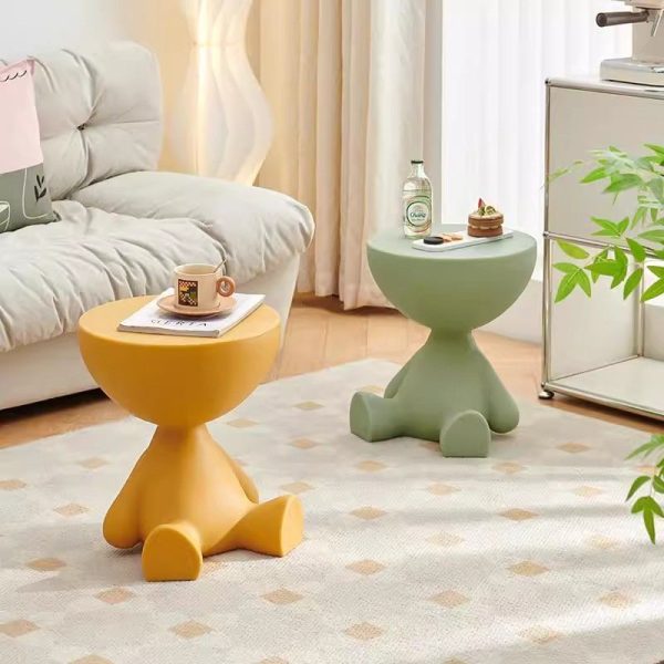 Contemporary Creative Round Tabletop Plastic Side Table For Living Room - Image 19