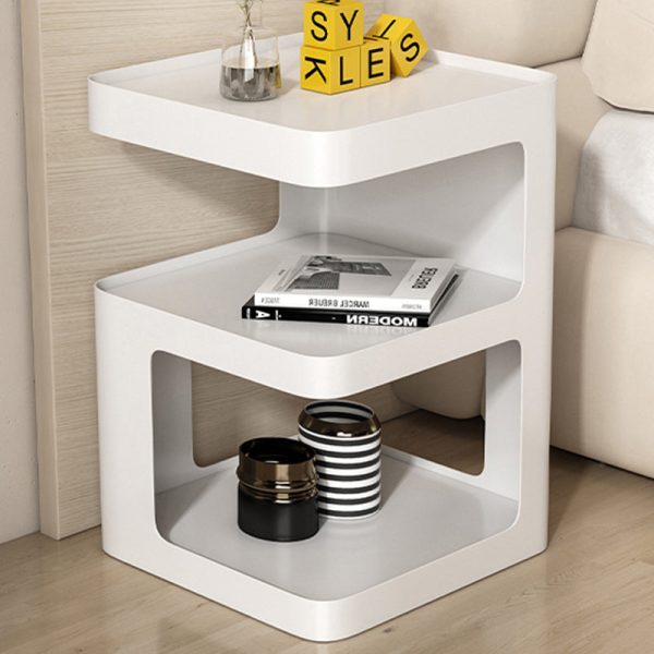 Modern Simplicity Square Tabletop Iron Nightstand 2-Shelf For Bedroom - Image 12