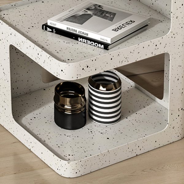 Modern Simplicity Square Tabletop Iron Nightstand 2-Shelf For Bedroom - Image 6