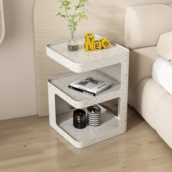 Modern Simplicity Square Tabletop Iron Nightstand 2-Shelf For Bedroom - Image 11