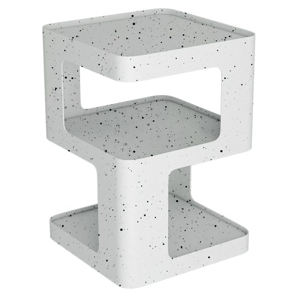 Modern Simplicity Square Tabletop Iron Nightstand 2-Shelf For Bedroom - Image 15